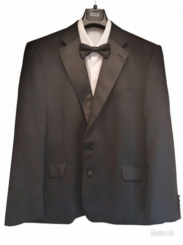 Black wool dinner - wool, suit