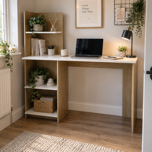 Computer desk 120cm - computer, white