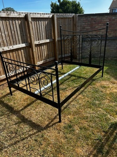 Ikea metal bed frame - bed, european