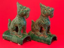 Antique Chinese Guardian Fu Lion Ceramic Roof Tiles with Jian Ding Export Seal