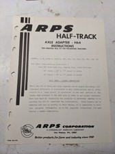 ARPS TRACTOR HALF-TRACK AXLE ADAPTER INSTRUCTIONS PARTS LIST H64 FARMALL SUPER