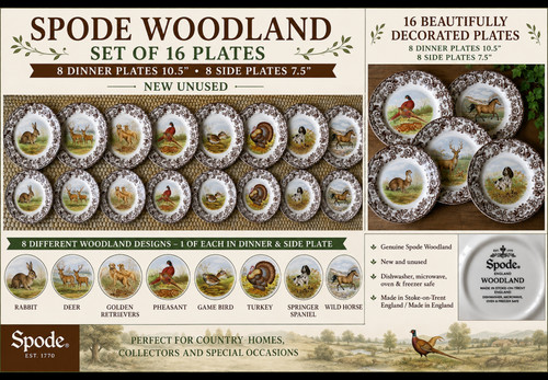 Spode woodland plates - woodland, 16