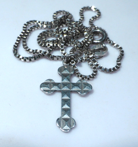 Solid silver cross pendant - silver,