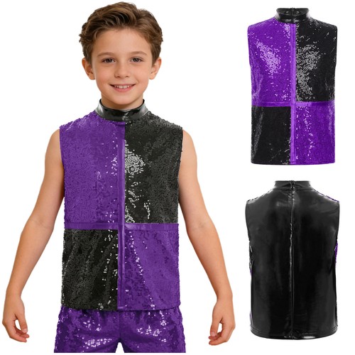 Boys shiny sequin waistcoat - uk,