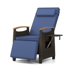COSTWAY Patio Wicker Recliner