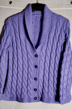 Ladies lilac hand knit chunky