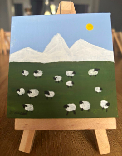 7x7cm canvas painting - 7x7cm,