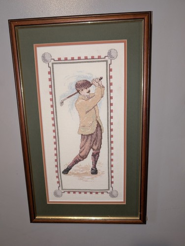 Vintage framed golfer - vintage, cross