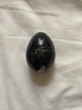 Black Marble Egg Ornament
