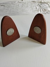 Winston Churchill - Handcrafted Bookends Mounted with Commemorative Crown's