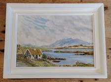 Irish Artist M Gildea-Evans Vintage Oil Painting Landscape, Mountain and Loch