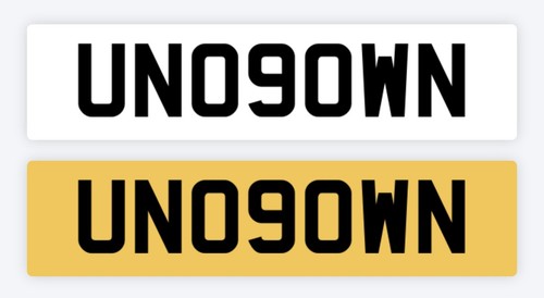 Unknown private number - unknown, plate
