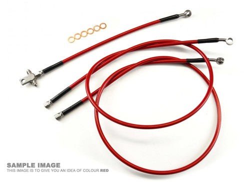 Front brake hose kit - hose, red