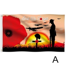 LEST WE FORGET FLAG 5x3ft