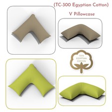 TC-300 V Shape Pillowcase 100% Egyptian Cotton Sateen V Cover Head Neck Support.