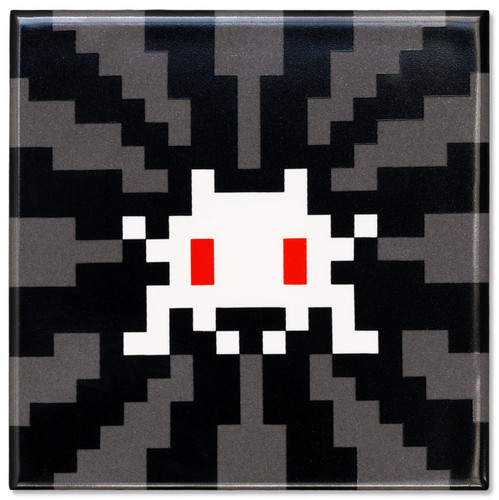Invader black sunset tile - invader,