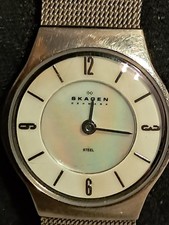 Skagen Denmark Steel 233XSSS Ladies Watch New Battery Working. Pre Owned. Quartz