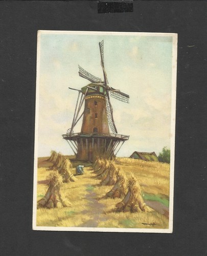 Vintage postcard dutch mills - vintage,
