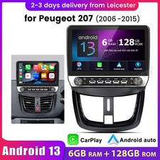 10.1" CarPlay Android 13 Car Stereo GPS Radio 6+128GB For Peugeot 207 2006-2015