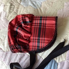 Jane Austen / Victorian Style Silk Acetate Bonnet PLAID Ladies