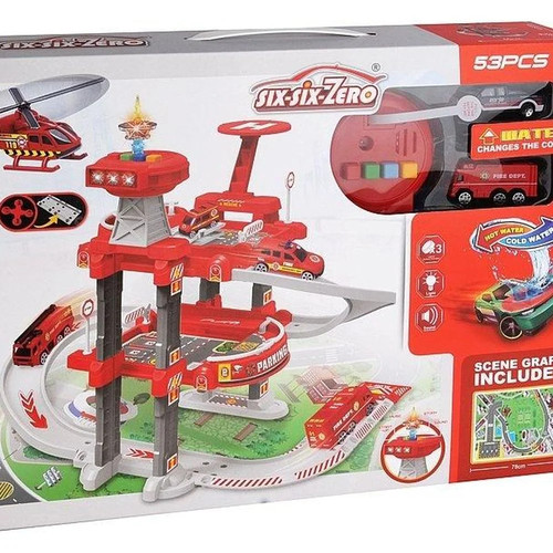 Fire station parking set - station, top