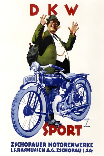 Dkw sport motorcycle poster - dkw,