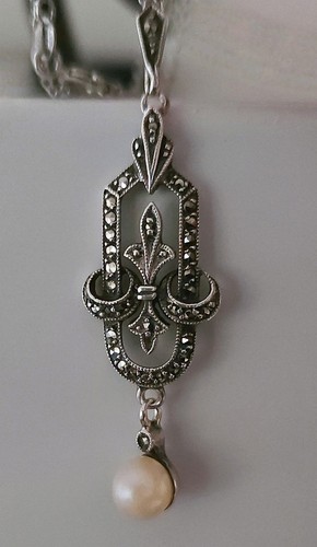 Art deco 935 silver marcasite - deco,