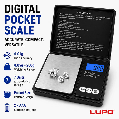 Digital pocket scales 200g - digital,
