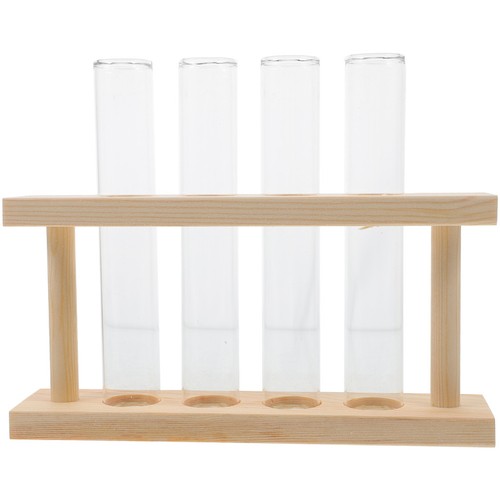 Glass test tubes - test, wood