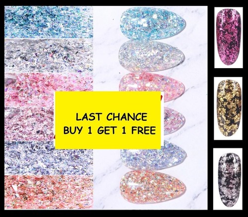 Nail flakes glitter shards - flakes, &