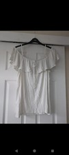 Matalan Woman's Cold Shoulder With Straps Plain White Blouse