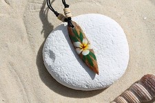 Surfboard necklace wooden - necklace,
