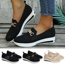 Womens Flat Loafers Trainers Pumps Slip On Casual Ladies Comfort Shoes Size3-8