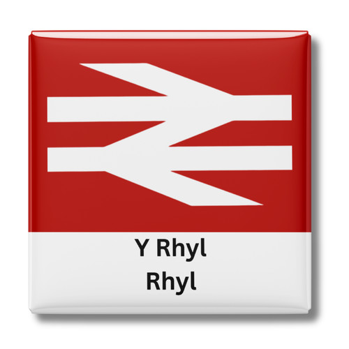 Rhyl train station sign - y,