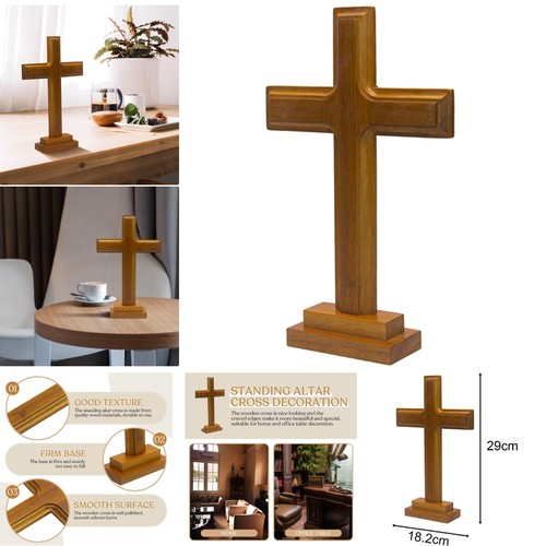 Wooden altar cross with stand - altar,