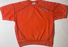 Vintage Adidas Trefoil Short Sleeve Sweatshirt Orange Made in France 80s Rare