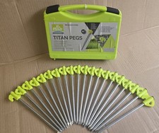 PEGS Heavy Duty Hard Ground Via Mondo TITAN TENT AWNING Plastic Carry Case X 20