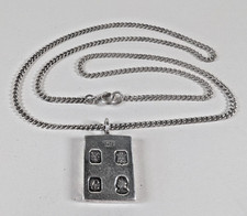 Rare Eric Norris Smith Silver Ingot Necklace Edinburgh 1977 25.5g /53cm