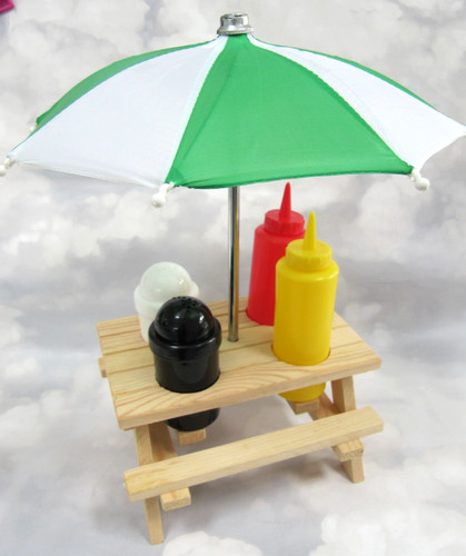 Unused picnic table condiment - table,