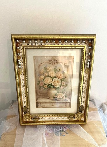 Victorian framed floral - floral, print
