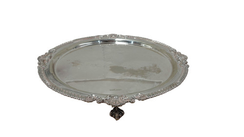Silver plated footed salver - silver,