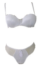 LA SENZA Ivory Satin COURTNEY BRASET  Size 32D 