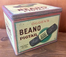 Rare Antique / Vintage Ogden’s Beano Pigtail Tobacco Tin - vg Condition
