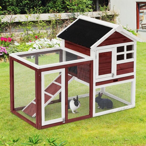 Pawhut rabbit hutch outdoor - pawhut,