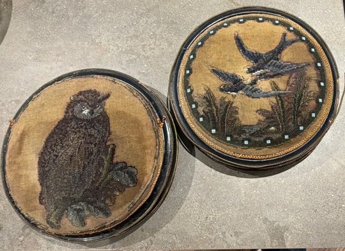 Victorian beaded footstools - victorian,