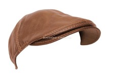 New Design Men Leather Ivy Cap Tan Bunnet Newsboy BAKER BOY Gatsby Beret