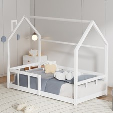 Toddler Kids Bed Single House Bed Frame Pine Wood Children Bedroom Furniture