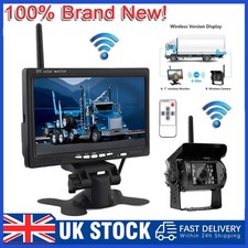 7" LCD Monitor Wireless Car Reversing Camera For Bus Truck Van Rear View Set UK