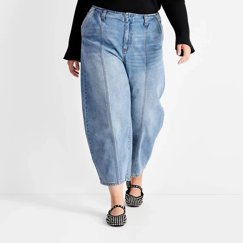 Women mid rise barrel leg - mid-rise,