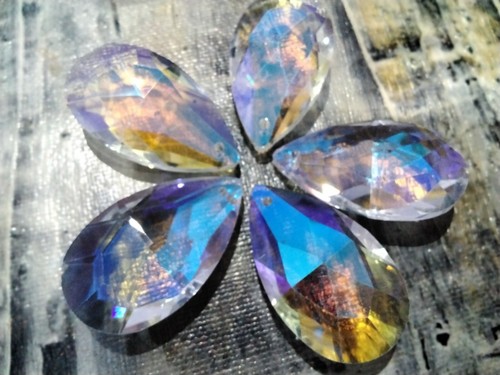 Electroplated faceted crystal - electroplated,